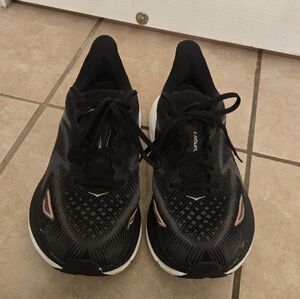 Hoka Women's Black/Rose Gold Athletic Shoes